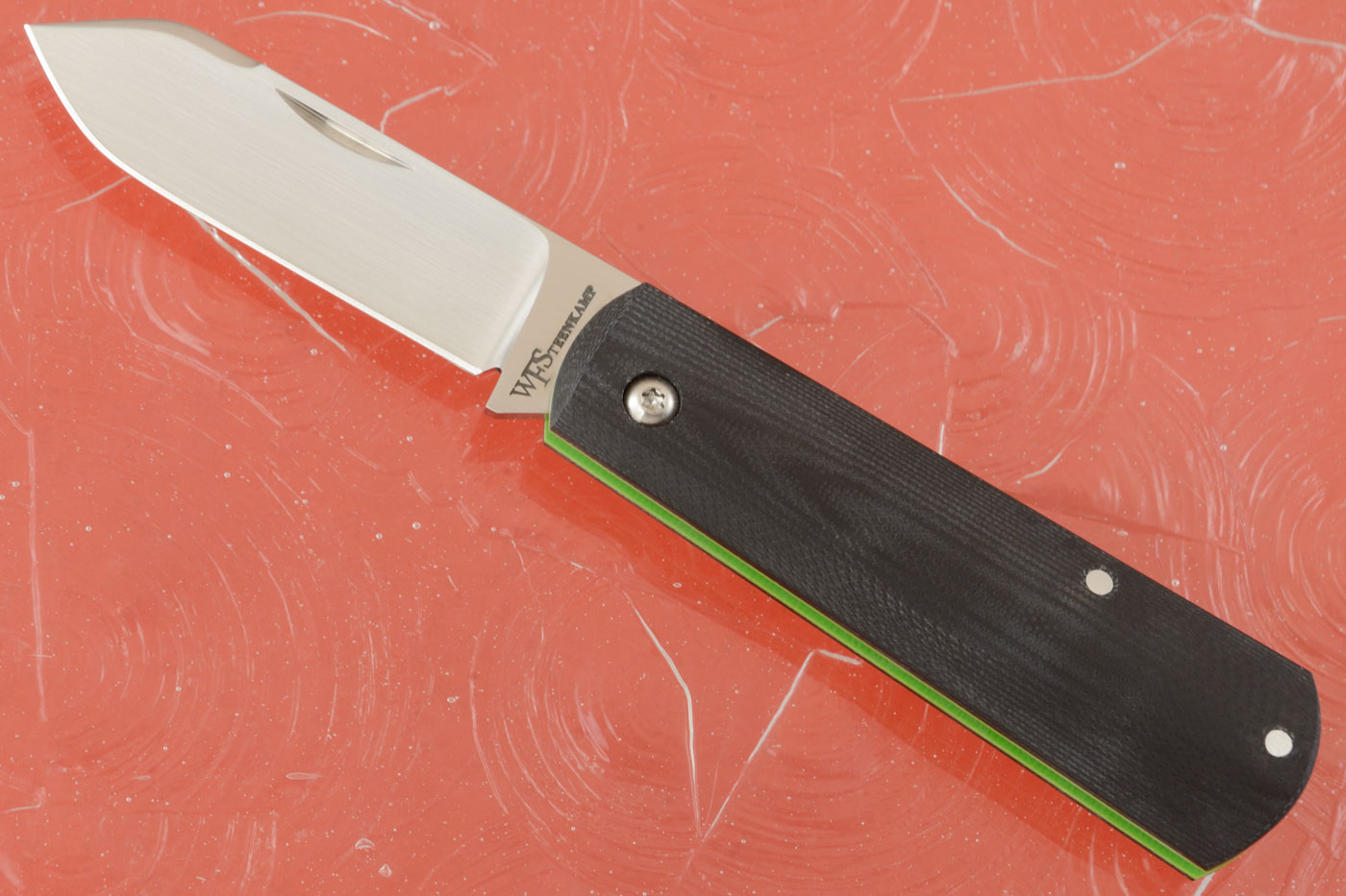 Barlow Friction Folder with Black and Lime Green G10