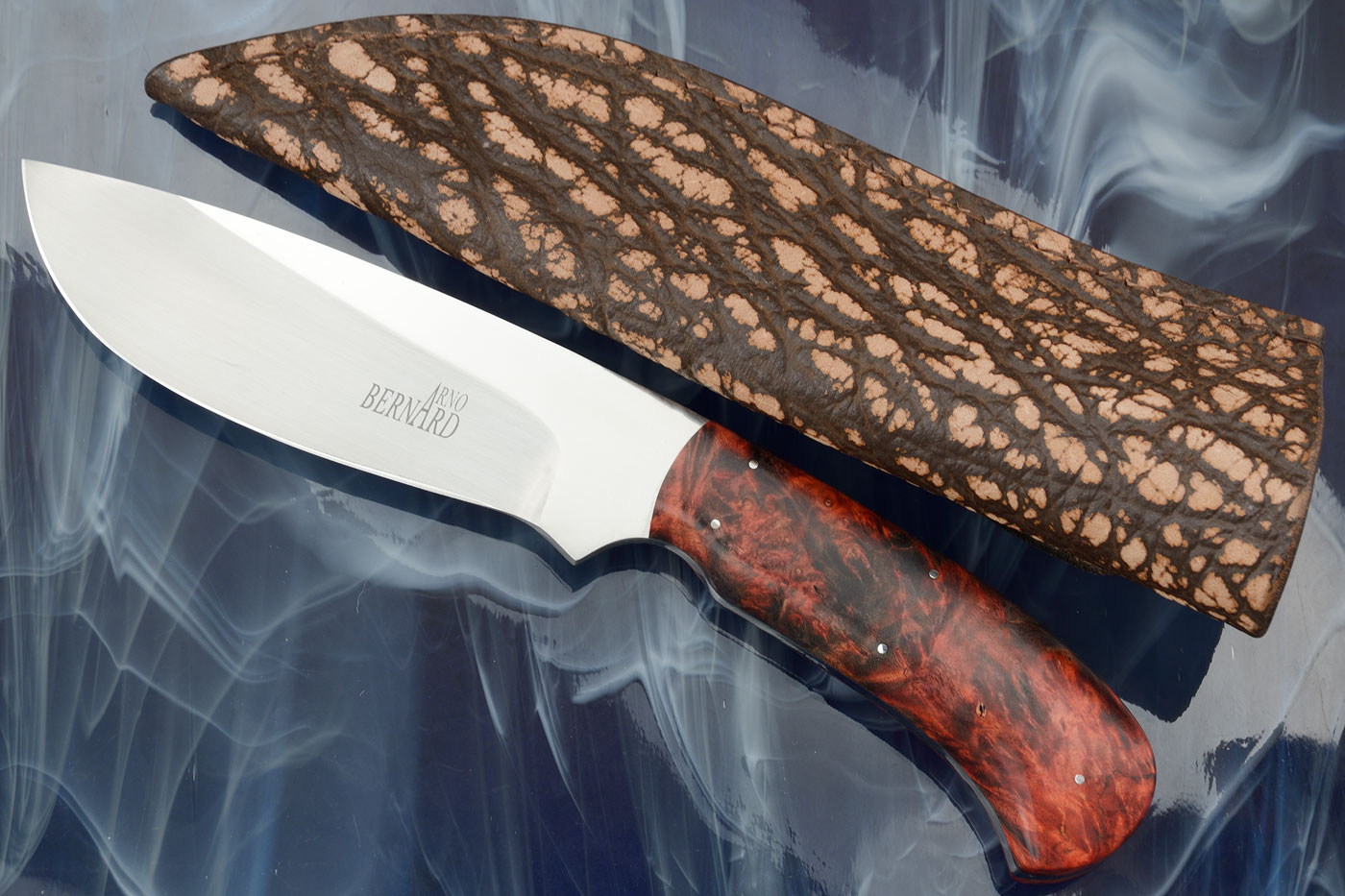 Large Deep Bellied Skinner with Maple Burl