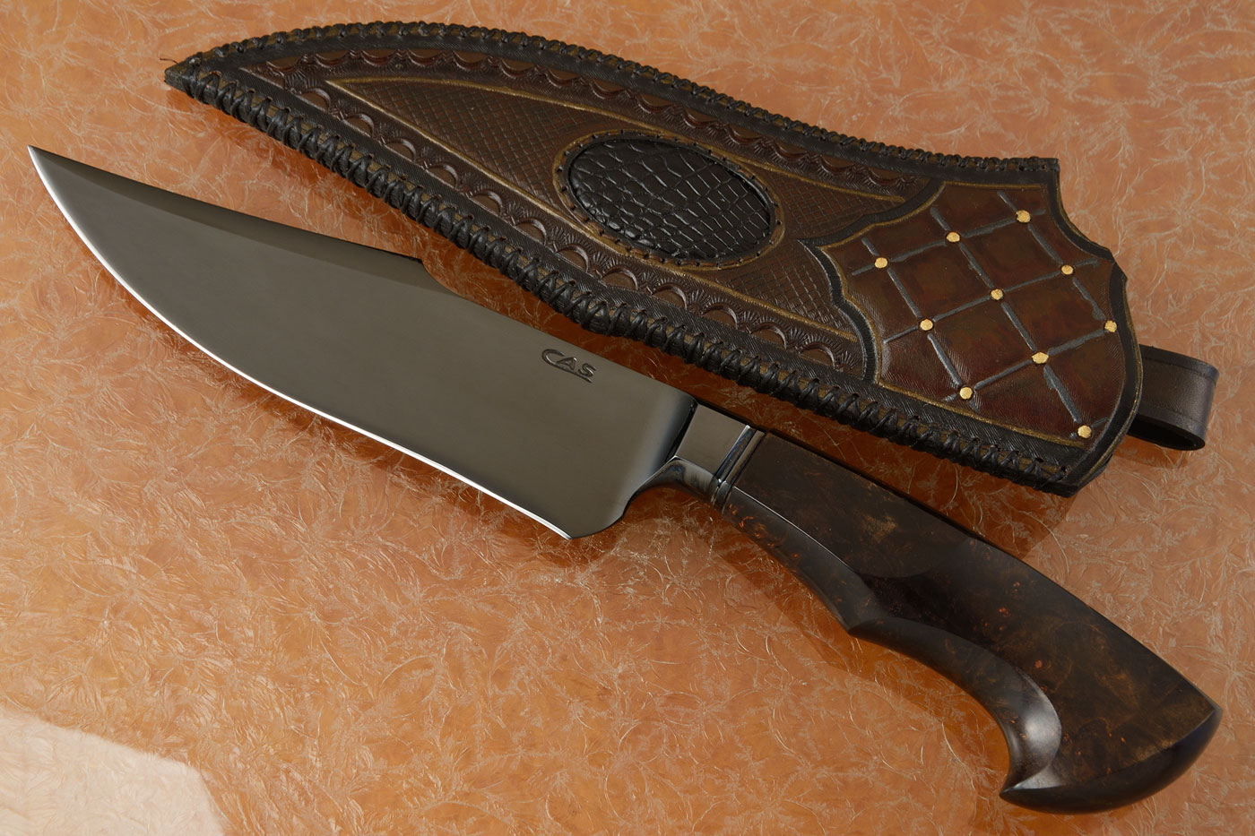 Heat Blued Integral Hunter with Maple Burl