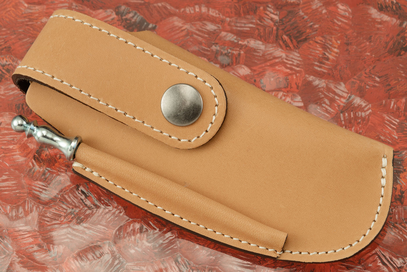 Belt Pouch for Laguiole Magnum Corkscrew, Brown Leather