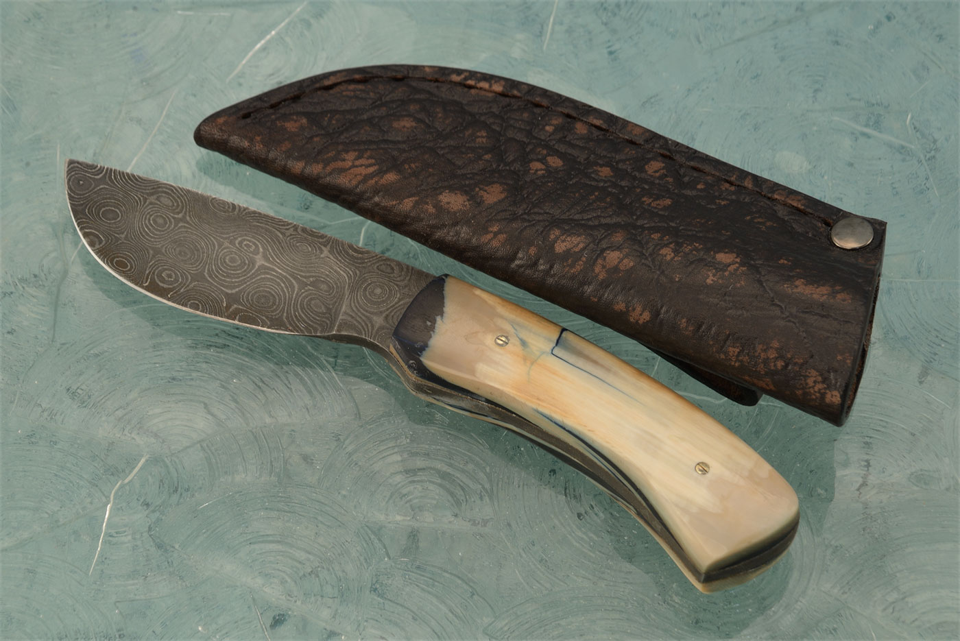 Damascus Skinner with Mammoth Ivory