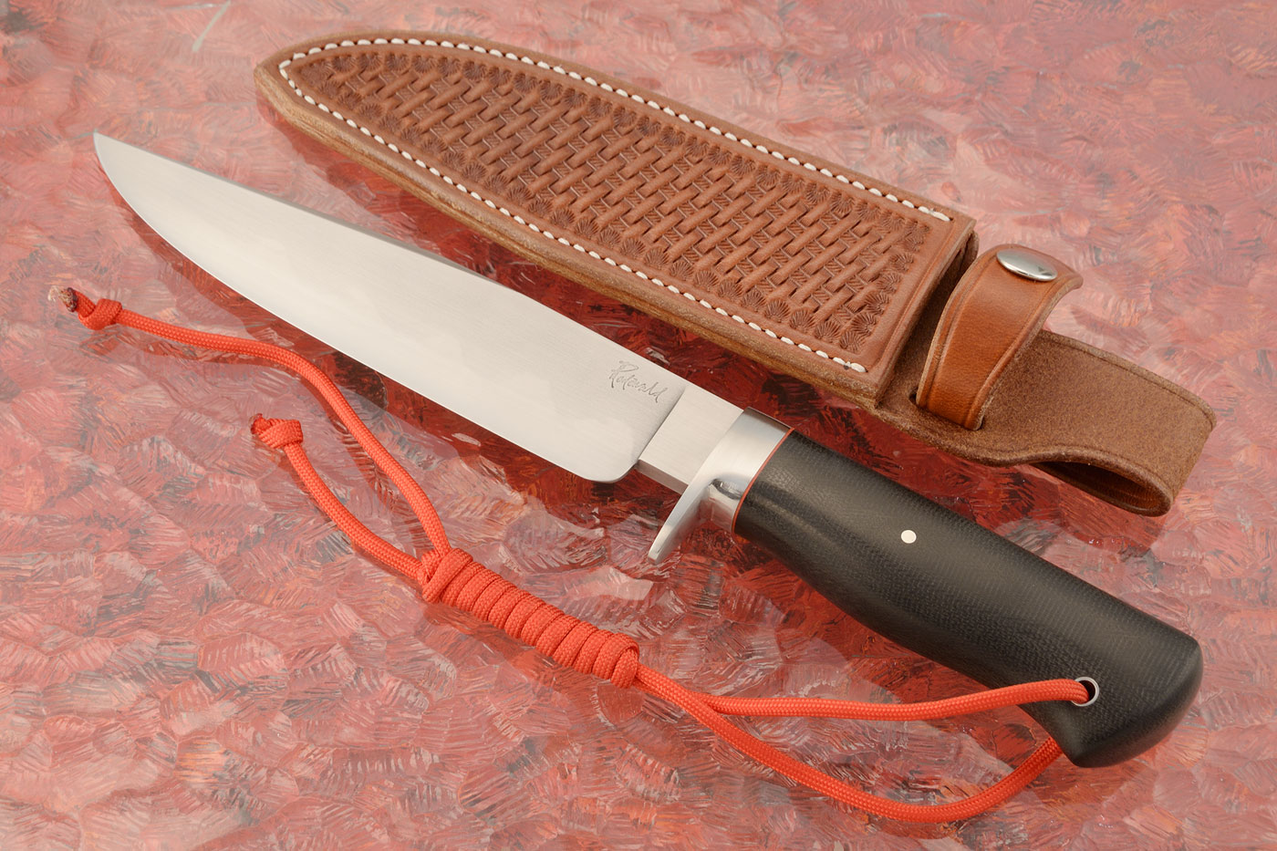 Honyaki Forged Backcountry Bowie with Black G10/Carbon Fiber
