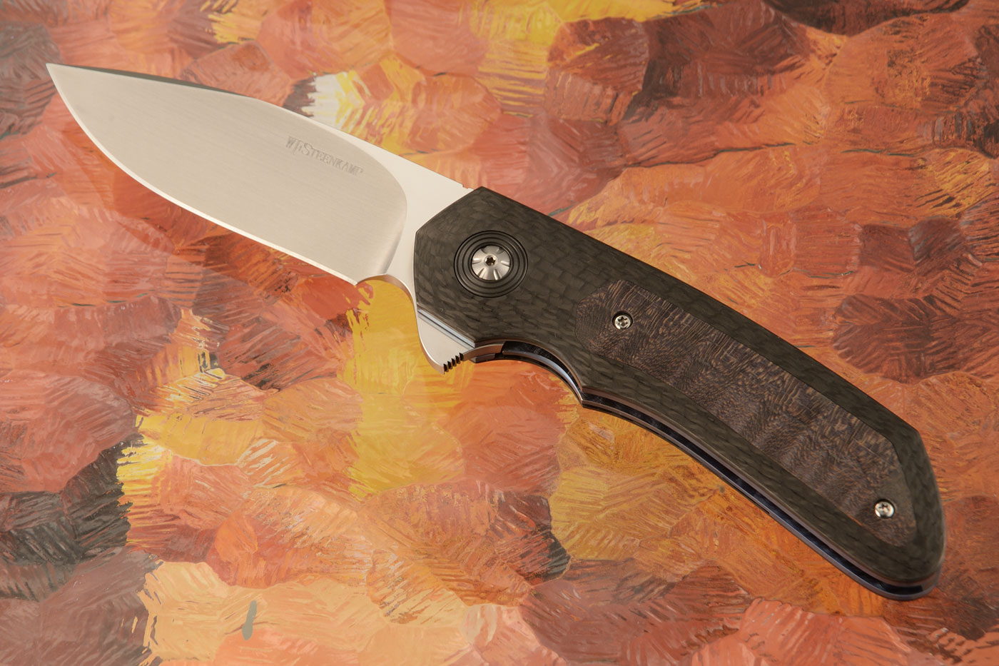 Nomad Jr Flipper with Carbon Fiber and Snakeskin Sycamore (IKBS) - M390