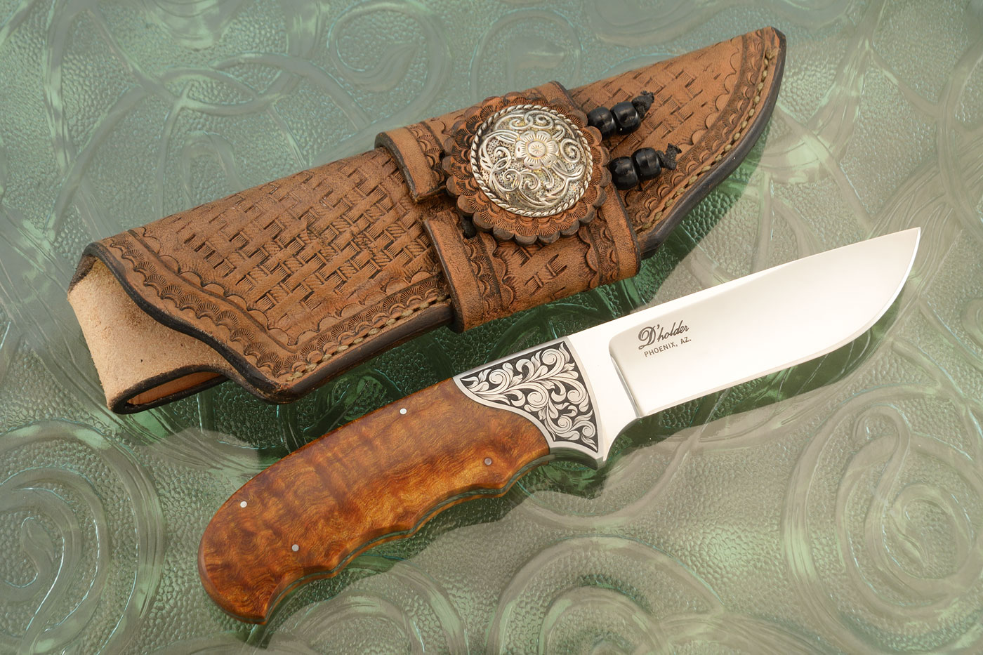 Engraved Finger Groove Hunter with Reverse S Guard