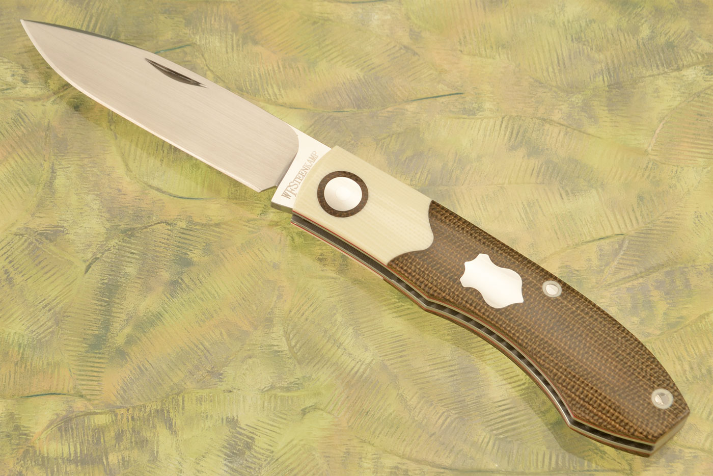 Legend Slipjoint with Green Micarta and Ivory G10 - M390