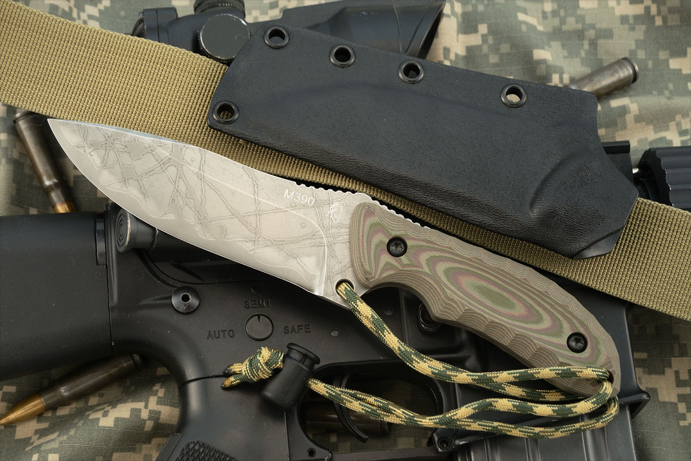 Aoba Field Knife with Camo G-10 (M390)