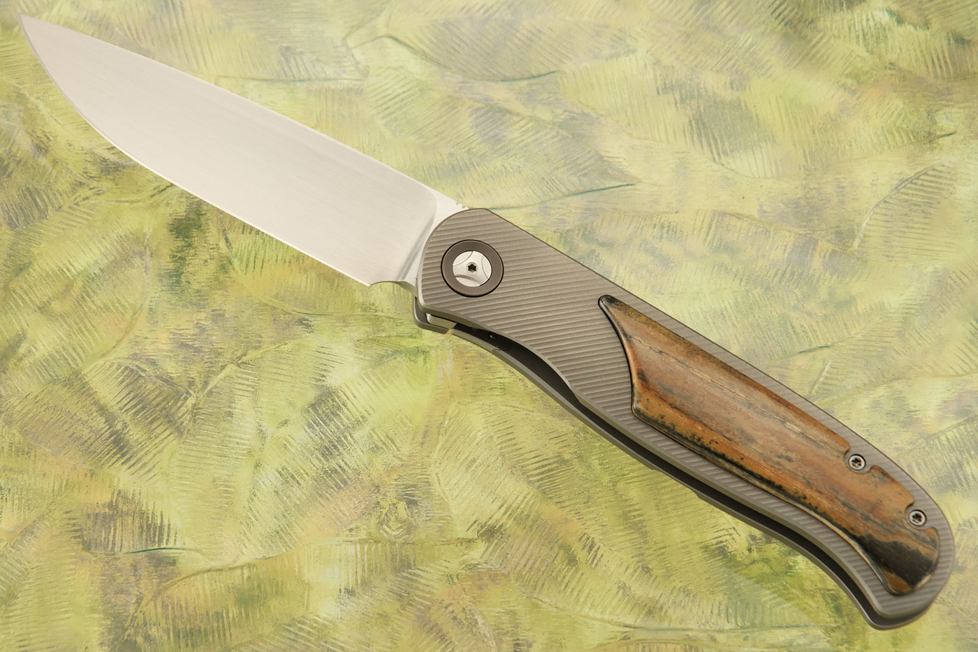 Atlas CFL Front Flipper with Mammoth Ivory - Satin Finish, Drop Point - M390