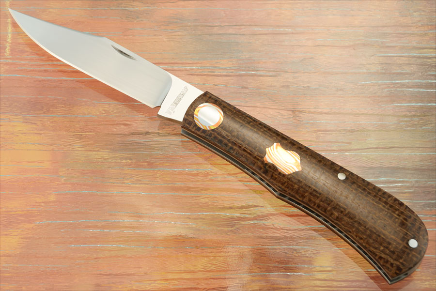 Trapper Slipjoint with Burlap Micarta and Mokume - M390