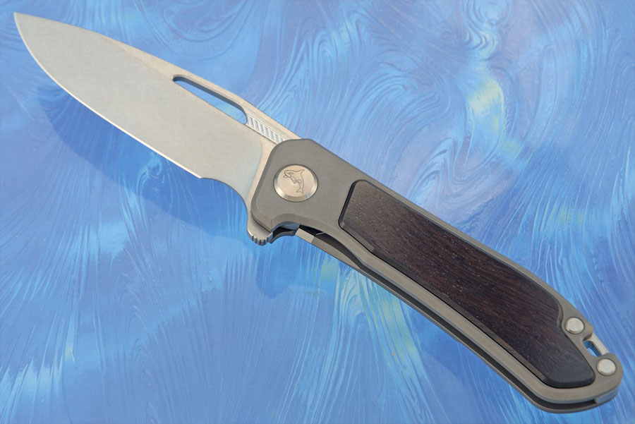 Orca 2.0 Frame Lock Flipper with African Blackwood Inlay - Stonewash M390 - Serial 170