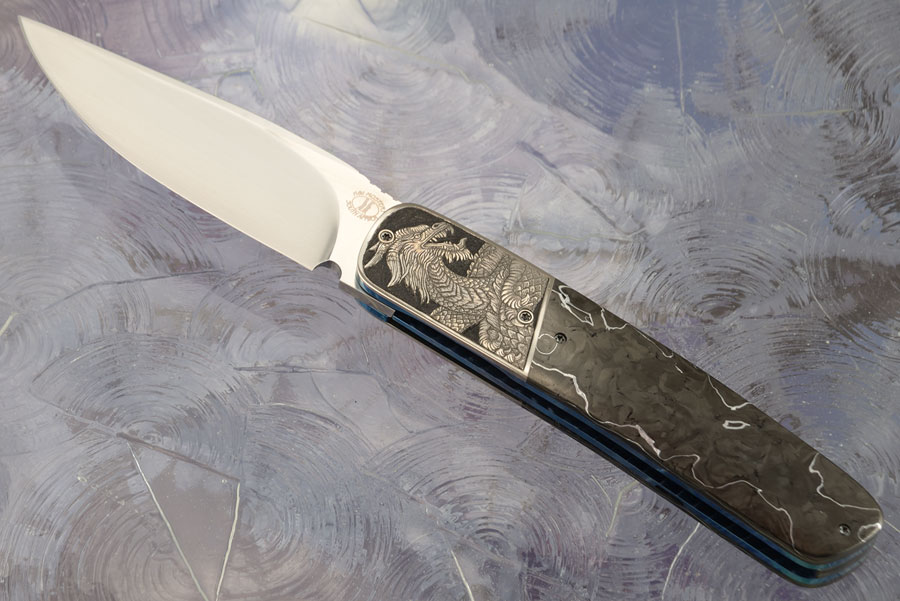 Dragon: HI-05 Engraved Front Flipper with Damascus Carbon Fiber (Ceramic IKBS) - RWL-34