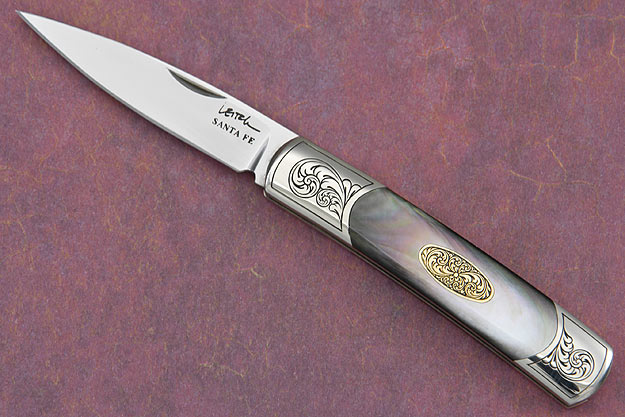 Acero with Blacklip Mother of Pearl and Gold with Scroll Engraving