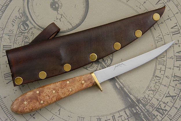 Light Field Knife with Maple Burl