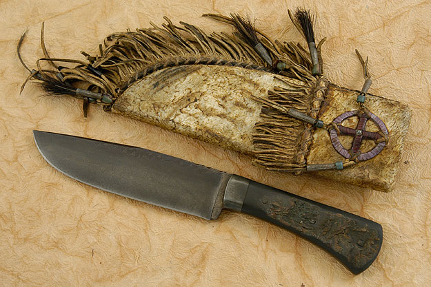 Four Directions Belt Knife with Buffalo Horn