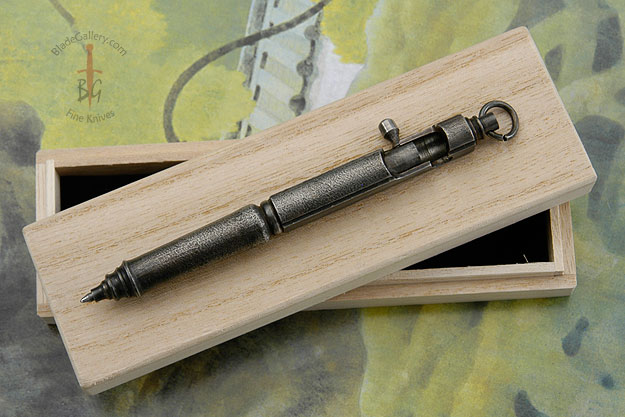 Bolt Action Pen - Antiqued Steel, Slim Profile