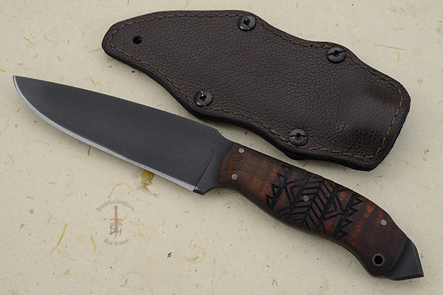 Spike Belt Knife with Maple and Tribal Markings