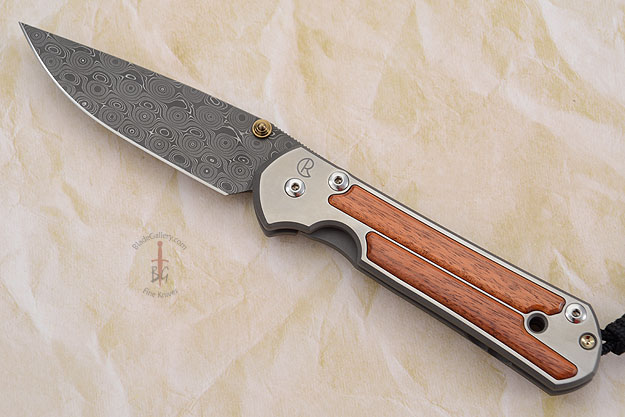 Large Sebenza 21 with Bloodwood and Stainless Raindrop Damascus