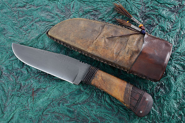 Field Knife with Maple, Tribal Markings