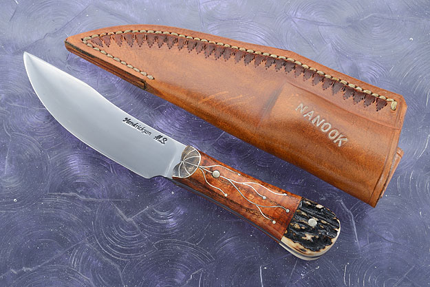 Small Nanook Hunter with Curly Maple and Stag