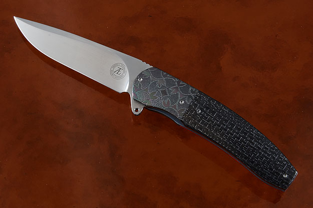 L54S Flipper  with Silver Strike Carbon Fiber and Engraved Zirconium (IKBS)