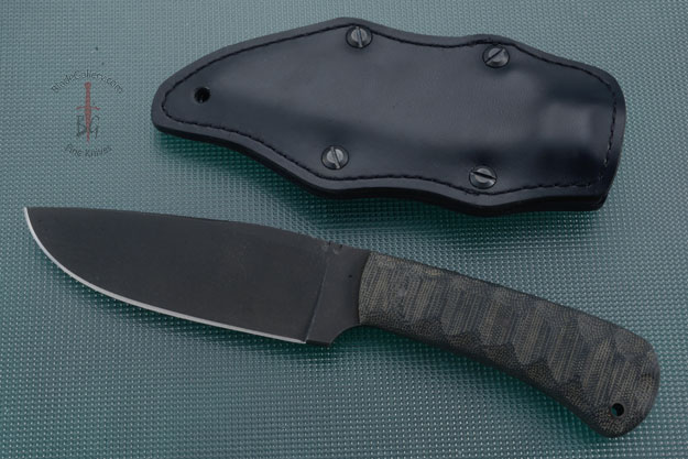 Hunting Knife with Sculpted Black Micarta