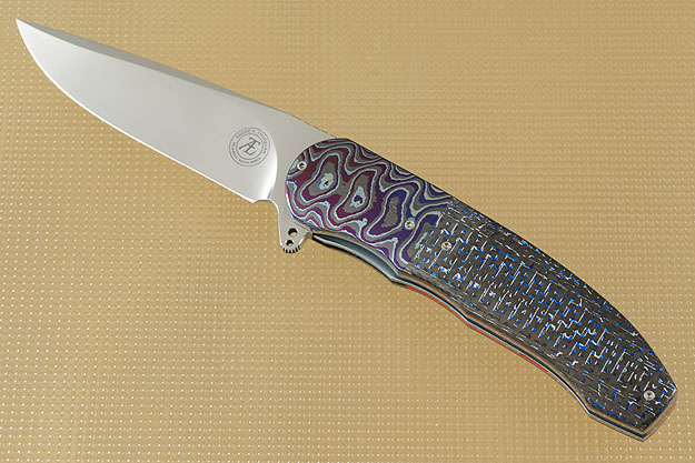 L48 Flipper with Blue/Silver Carbon Fiber and Timascus (IKBS)