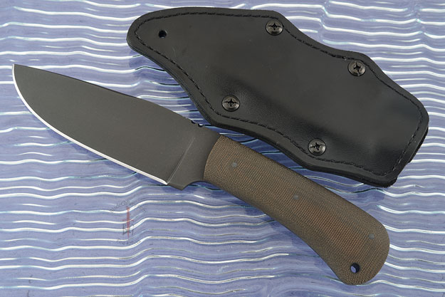 Hunting Knife with Green Micarta