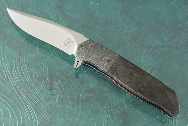 L36M Flipper with Marbled Carbon Fiber and Engraved Zirconium (IKBS)