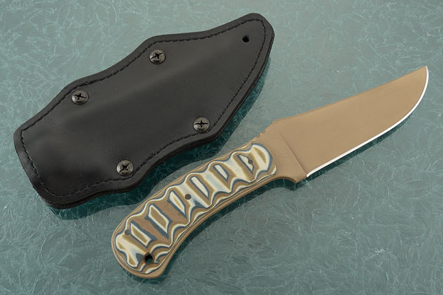 Belt Knife - BG Exclusive - with Sculpted G10 (Tan, Black & Brown)