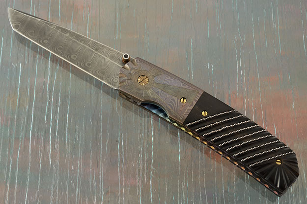 Tanto-LL with Damascus and Fluted Buffalo Horn