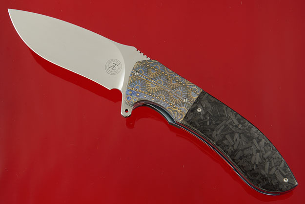 L50 Flipper with Shredded Carbon Fiber and Anodized Zirconium (IKBS)