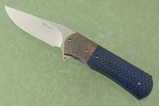 Tarpon Flipper with Blue Lightning Strike Carbon Fiber and Textured Zirconium (IKBS)