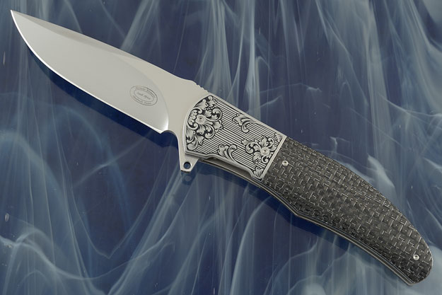 LL13 Flipper with Silver Strike Carbon Fiber and Engraving (IKBS)