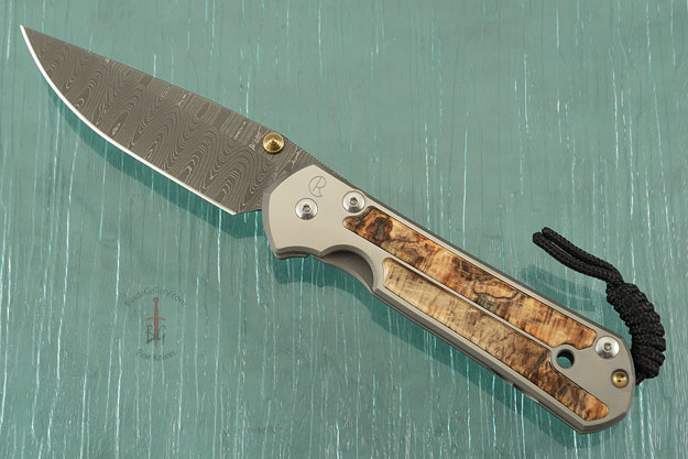 Large Sebenza 21 with Spalted Beech and Laddered Damascus