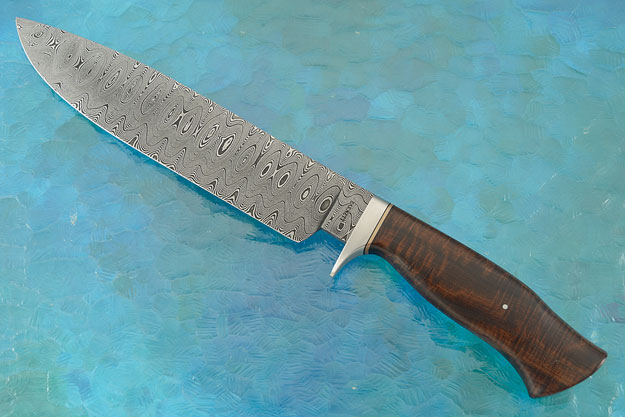 Damascus Camp Knife with Ringed Gidgee