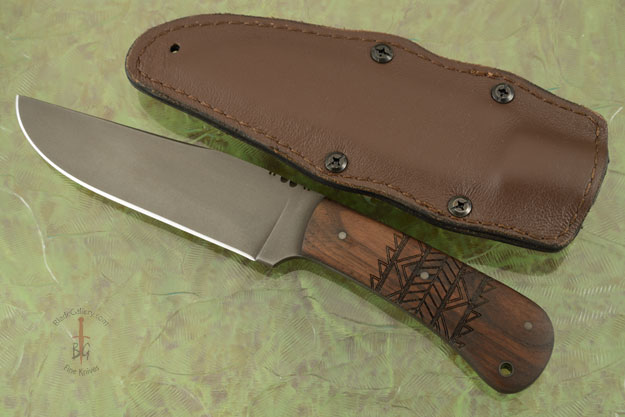 Field Knife with Walnut, Tribal Markings