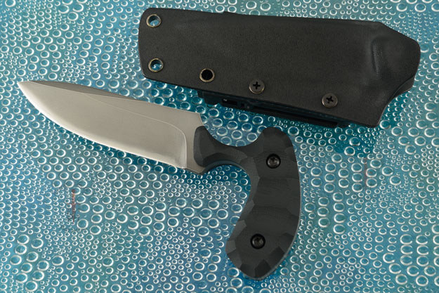 Drop Point Push Dagger with Carved Black G10