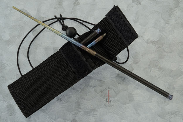 Titanium & Carbon Fiber Chopstick/Hair Sticks (Set of Two) - Blue MultiColor