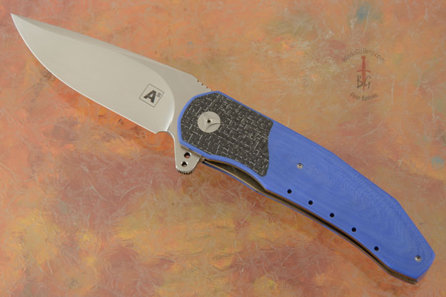 A3 Interframe Flipper with Blue G10 and Silver Strike Carbon Fiber (Double Row IKBS)