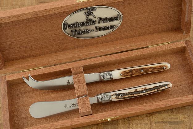 Laguiole Cheese Knife Set with Stag
