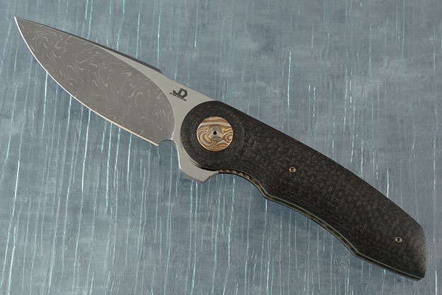 Gold Standard Flipper with Lightning Strike Carbon Fiber and Mokume (Double Row IKBS)