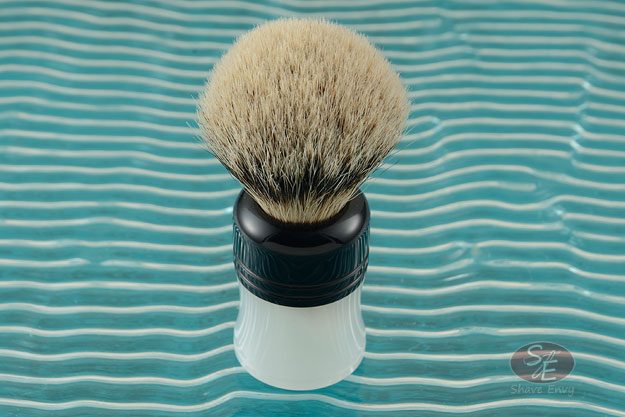 Silvertip Shaving Brush with Pearl White and Black Acrylic
