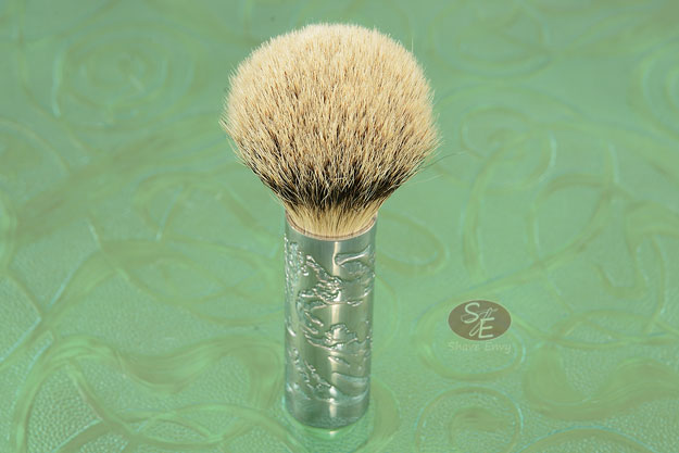 Silvertip Shaving Brush with Etched Stainless Steel