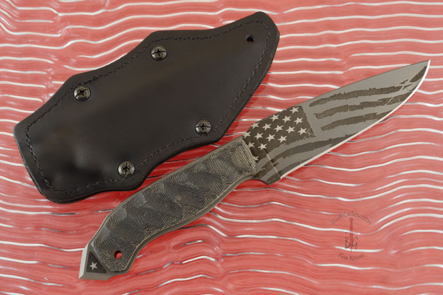 Spike Belt Knife - Special Edition - Sculpted Micarta, Ionbond with Flag Etch